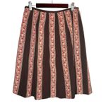 Ann Taylor  Pleated Silk Skirt Cottage Academia 4P Embroidered Tapestry Lined Photo 3