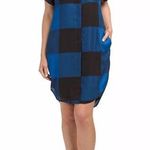 Rag and Bone Jean Cooper Plaid Blue Black Wool Silk Bend Mini Dress Button Up 0 Photo 0