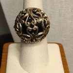 Onyx BARSE Bronze & Black Double Necklace Scroll Cage Pendant Earrings & Ring Photo 7