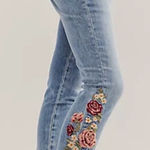Free People  Jackie Driftwood Embroidered Jeans Photo 0