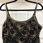 Vintage Morningside Designer Collection sleeveless Sequin Mini dress Black Gold Size 4 Photo 3