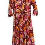 Eshakti Maxi Button Down A-Line Shirt Dress in Tropical Floral - Size M Photo 1