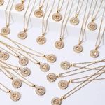 Gold Initial Crystal Sparkly Pendant Necklace A Photo 3