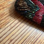 Vintage Black and Red Floral Embroidered Clutch Evening Bag Photo 2