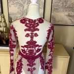 For Love & Lemons  Floral Temecula Long Sleeve Sheer Maxi Dress Red Size Small Photo 4