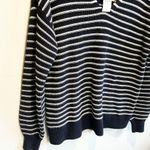 Loft NWT Navy & White Stripe V-neck Cotton Sweater - size Small Photo 2