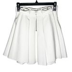 Torn By Ronny Kobo Women’s Ivory Pique knit pleated mini skirt Photo 2