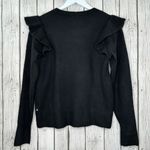 Karl Lagerfeld Sweater Women’s Size Small Black Ruffle “C’est La Vie” NWT Photo 1