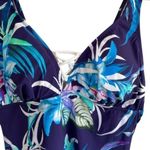 New! Profile by Gottex Floral Lace Up‎ One Piece Blue Size 12 Photo 1