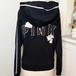 PINK - Victoria's Secret Victoria’s Secret Pink Sequin Floral Bling Zip Front Jacket Hoodie Small Photo 6