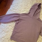 Madewell Pleat-Sleeve Shrunken Hoodie Sweatshirt Photo 4