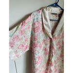 Vintage 80s floral Print Satin Nightgown Pastels size Medium Pink white Photo 5