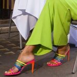 Kurt Geiger Pierra Mule Rainbow Heel Sandals Size 5.5 Photo 1