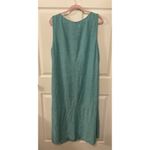 J.Jill PureJill Teal Sleeveless Asymmetrical Hem Linen Viscose Mid Dress, XL Photo 10
