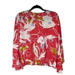 Sanctuary Coral Pink Floral Faux Wrap Bell Sleeve Surplice Top Photo 1
