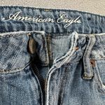 American Eagle  Denim Jean Shorts Womens 4 Blue Distressed Paint Splatter Cut Off Photo 4
