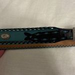 Nocona Belt Co. Western Blue Leather Belt w/Silver Buckle and Conchos Size 34 Photo 1