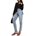 ASOS High Waist Slim Straight Leg Mom Jeans Pants Mid Blue Denim GUC Size 25 Photo 2