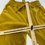 ZARA Pants Women X Small Yellow Tie Waist Crop Ankle Smocked Coastal Preppy Photo 7