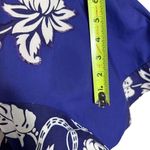 Vintage 100% Cotton Hawaiian Floral Print Midi Dress Size Medium Blue Photo 3