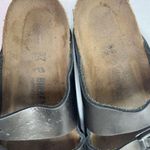 Birkenstock Women’s Size 37 US 6 6.5 Leather Sandals Anthracite Metallic Pewter Photo 6