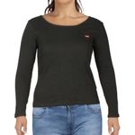 Levi's Levi’s Plus Comfy Cotton Ribbed Long Sleeve Logo T-shirt Caviar size 2X Photo 0