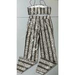 Snakeskin Snake Animal Print Crop Top and Pants Matching Set 🖤 Gray Photo 3
