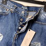 Nasty Gal NWT Blue Button Fly Distressed Boyfriend Jean Sz 26 Photo 2