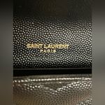 Saint Laurent  - YSL Monogram Small Flap Wallet - Grained Leather - Black W/ Gold Photo 15