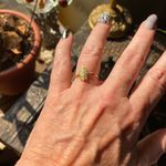 Sterling Silver Micro Pave CZ Hamza Gold 14k  Ring Sizes 6,9 Photo 3