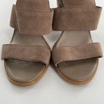 Hinge  size 7.5 taupe leather zipper back 4” heeled sandals. Photo 8