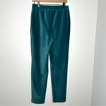 Susan Graver Teal Velvet Pants Stretch High Rise Pull On Wide Leg Soft L Green Photo 2
