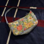 Laura Ashley Vtg  Floral Quilted blue shoulder Bag yellow Pink Flowers Photo 1