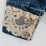 Vintage Berek 2 Takako Sakon Jean Jacket Womens Small Blue Lace Bead Trim Cotton Photo 9