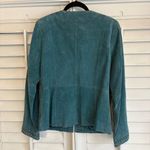 Bradley Teal‎ Leather Lace Detail Jacket Size Medium Blue Photo 1