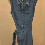 Derek Lam 10 Crosby Giselle Tie‑Front Cargo Mini Dress Light Wash Denim 6 NWT Blue Photo 6