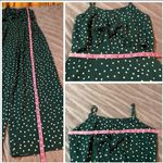 Sandy & Sid  Polka Dot Jumpsuit Spaghetti Strap Green White M Photo 7