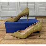 Stuart Weitzman  Anny 70 Heel Gold Noir Fabric Upper Size 7 NIB Stylish Dressy Photo 1