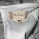 Altar'd State Altar’d State White & Tan Stripes Tiered Crepe Ruffle Cap Sleeve Shift Dress S Photo 7