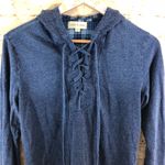 Cloth & Stone Lace Up Blue Hoodie Photo 2