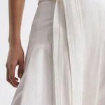 Reiss Oakley Button Belted Linen Blend Midi Skirt Ivory 0 NEW Photo 8