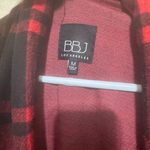 BBJ LA Flannel jacket Checkered Plaid Oversized open cardigan red black sz M Size M Photo 2