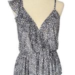 Willow & Root Cheetah Print Sleeveless Surplice Ruffle Top Black Size M Photo 0