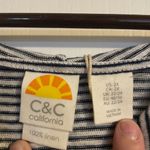 C&C California NWT  Navy White Hooded Striped Linen Tunic Top 2X Nautical Beach Photo 6