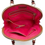 Dooney & Bourke Pebble Grain Zip Around Satchel Black & Cognac Brown Leather Bag Photo 11