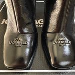 Karl Lagerfeld  Paris Vica Black Patent Leather Dress Booties Photo 4
