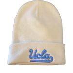 UCLA White Cuffed Ribbed Knit beanie UCLA script logo Light blue embroidered Photo 0