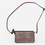 Coach Signature Coated Canvas Noa Popup Messenger Crossbody Bag Purse Removable Card Pouch Brown C5369 Measurement in pics Photo 3