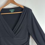 Lauren Ralph Lauren Black 3/4 Sleeve V Photo 4
