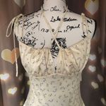 Floral dress maxi Strappy tie creamy yellow sexy Photo 9